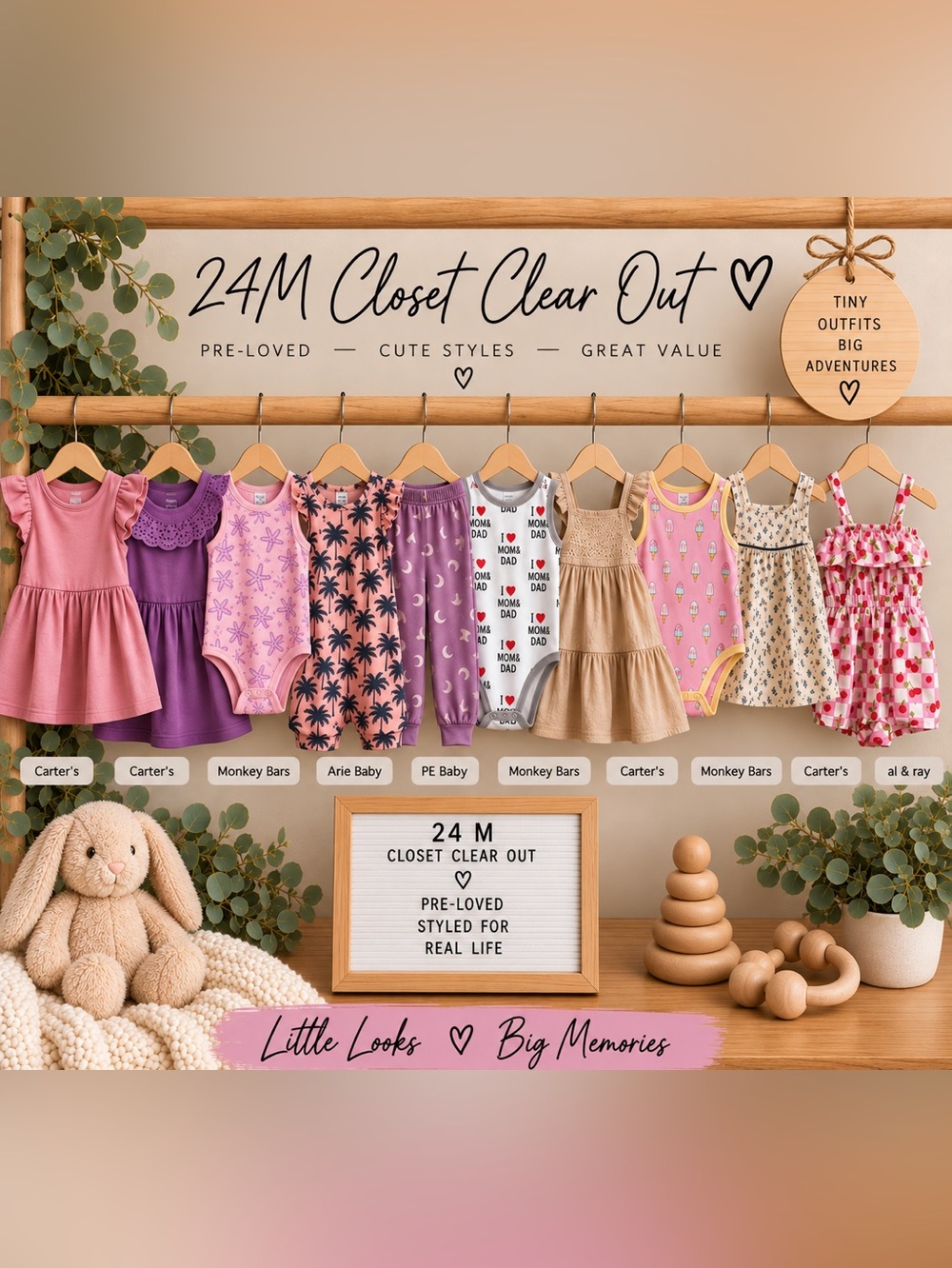 24M Girls Closet Clear Out Bundle | 10-Piece Mixed Brand Lot 🌸